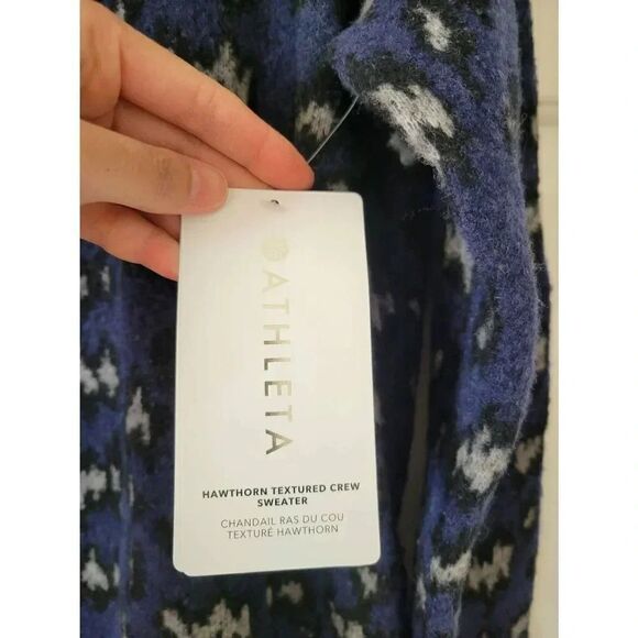 Athleta wool blend hawthorn textured crew sweater L NWT $129 - Picture 5 of 8
